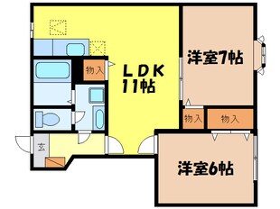 クレストール石山の物件間取画像